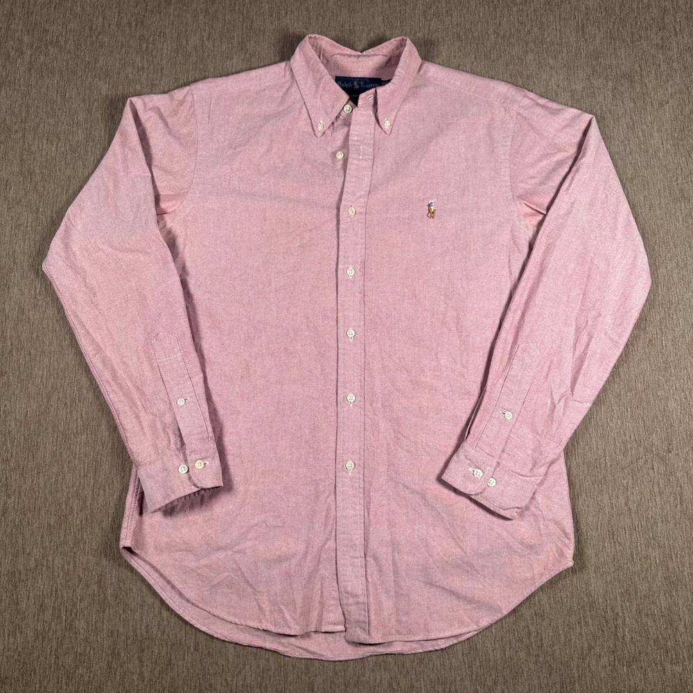 Polo Ralph Lauren Mens Pink Oxford Button Down Shirt Classic Fit 15.5 34/35